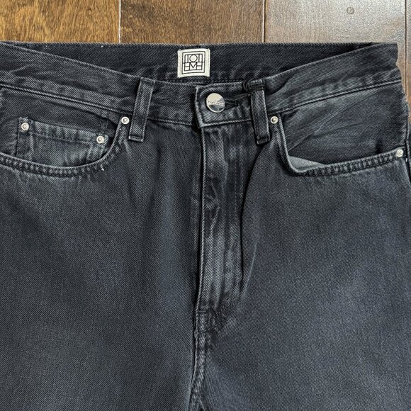 NWT Toteme Regular Fit Straight Leg Denim Jeans Women's size 26 Vintage Black - Picture 7 of 8